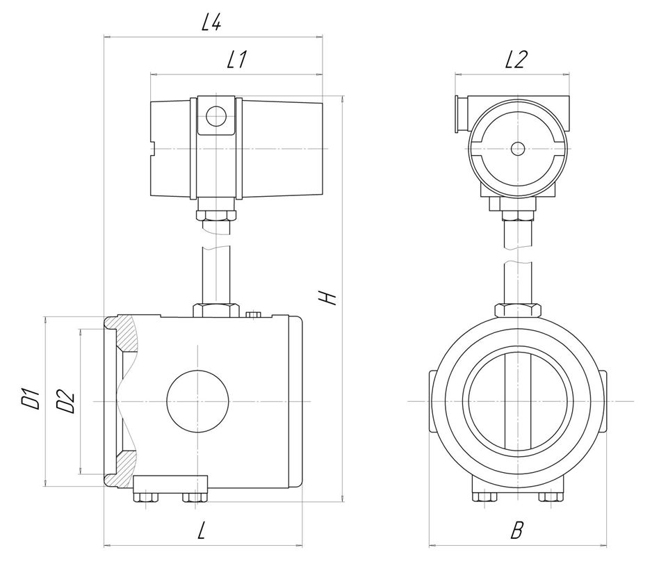 Габаритные и присоединительные размеры преобразователя «Метран 305 ПР» Габаритные и присоединительные размеры преобразователя «Метран 305 ПР»